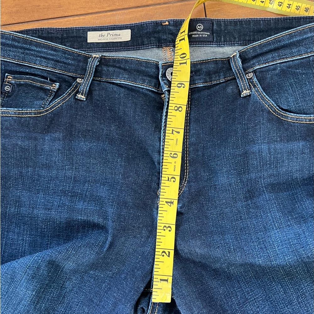 AG Prima Mid Rise Cigarette Jeans Slim Straight Dark Wash Sz 32 30 Inch Inseam - Picture 13 of 15